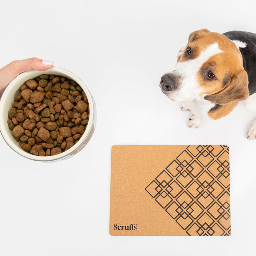 Scruffs Cork Pet Placemat 40 x 30cm - Diamonds Pet Bowl Mats Scruffs®