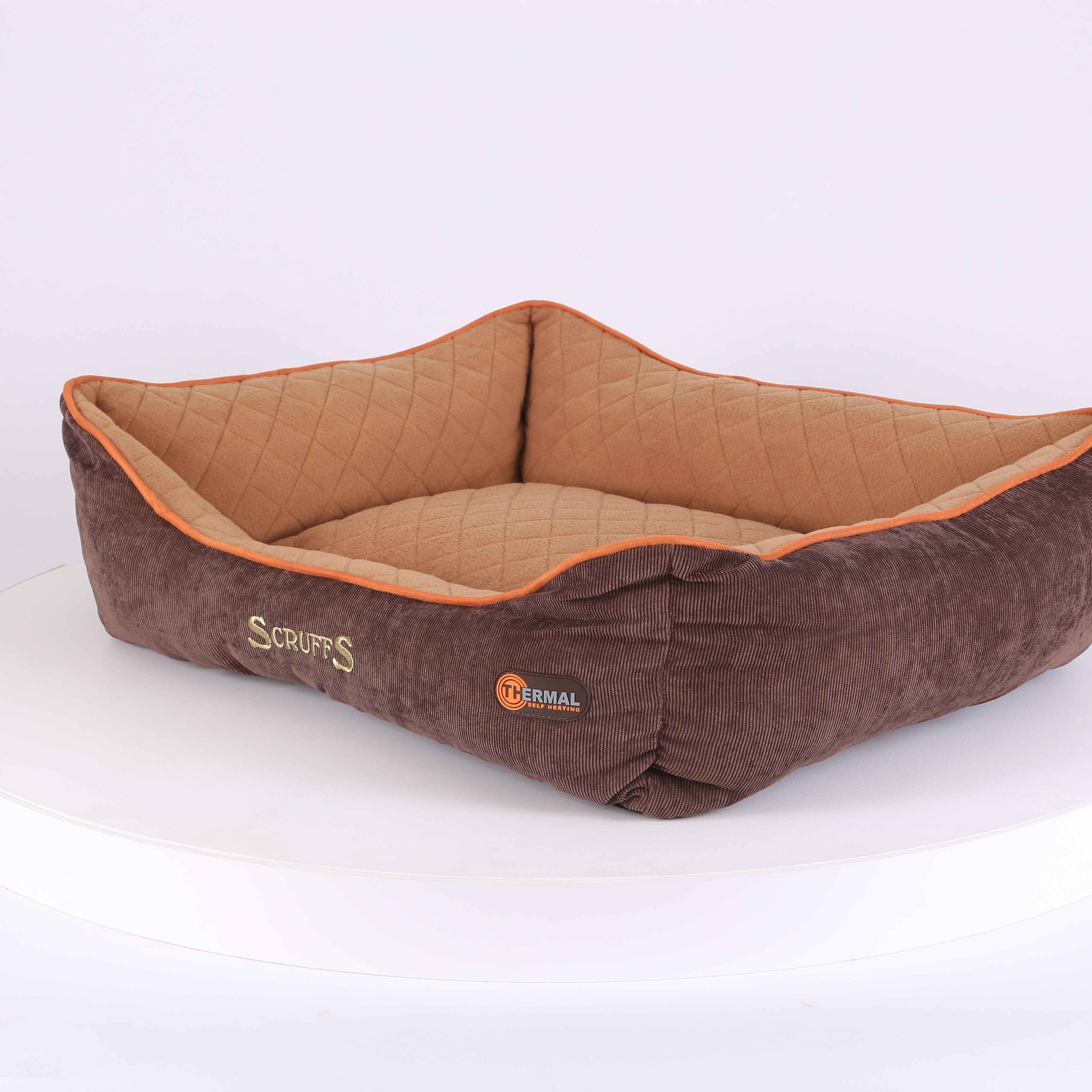 Thermal Box Bed - Brown & Tan Dog Bed Scruffs®