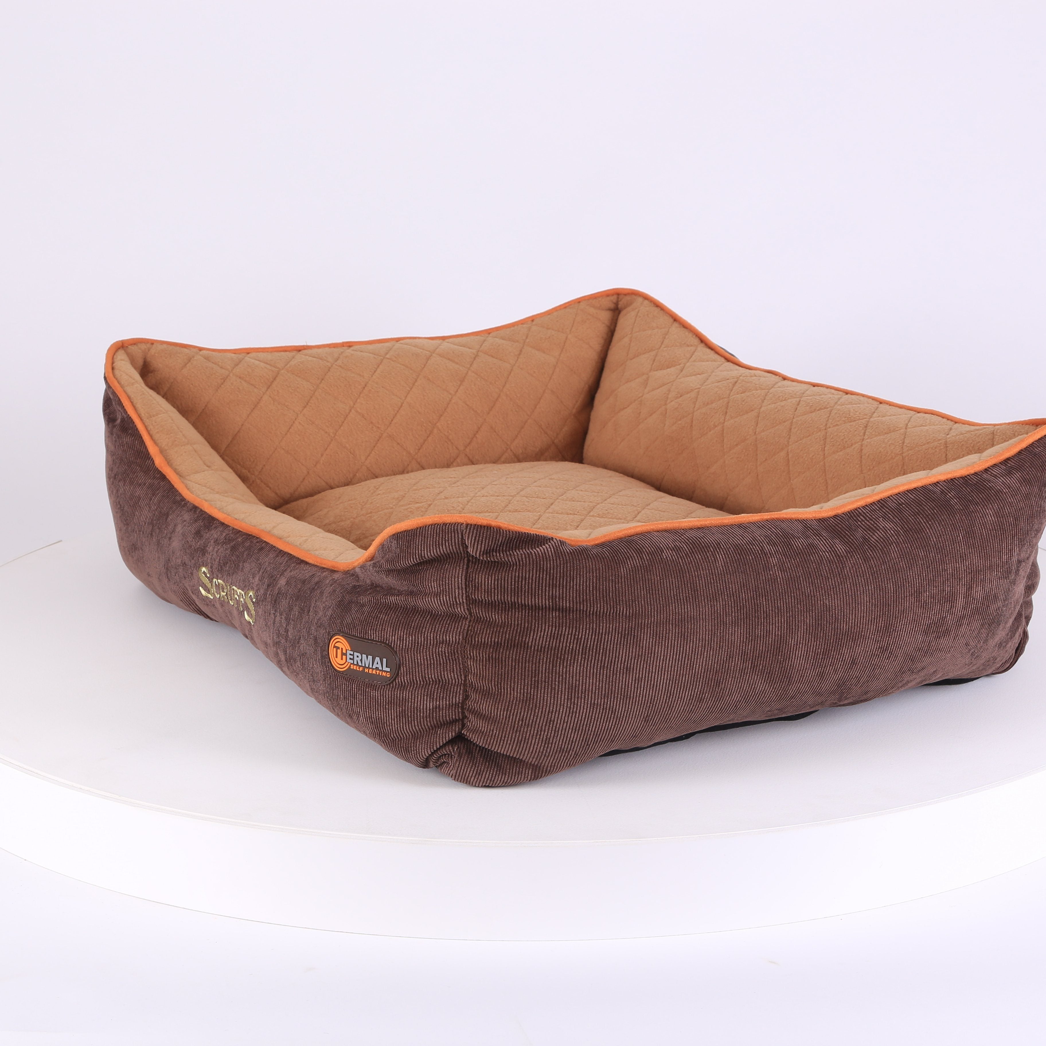 Thermal Box Bed - Brown & Tan Dog Bed Scruffs®