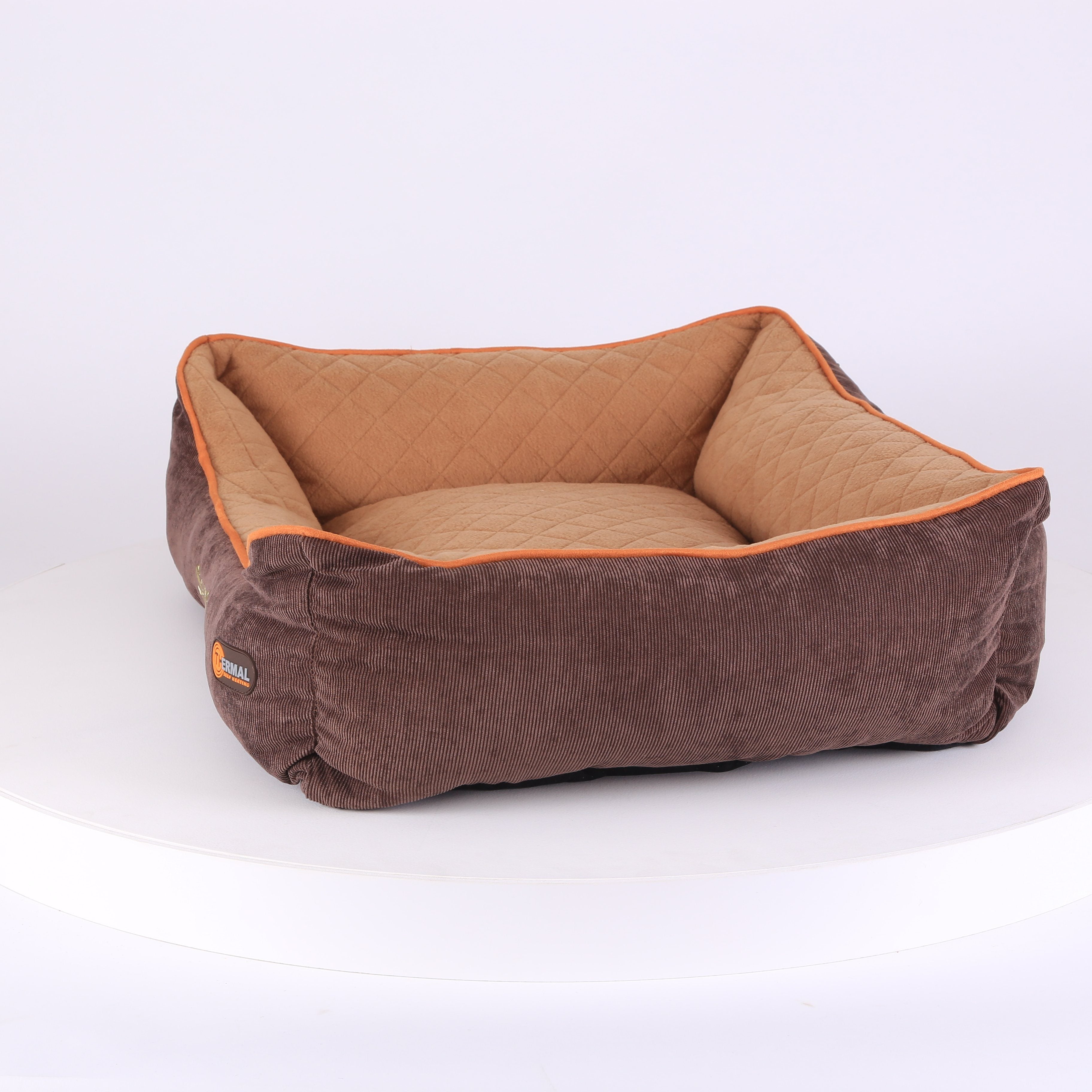 Thermal Box Bed - Brown & Tan Dog Bed Scruffs®