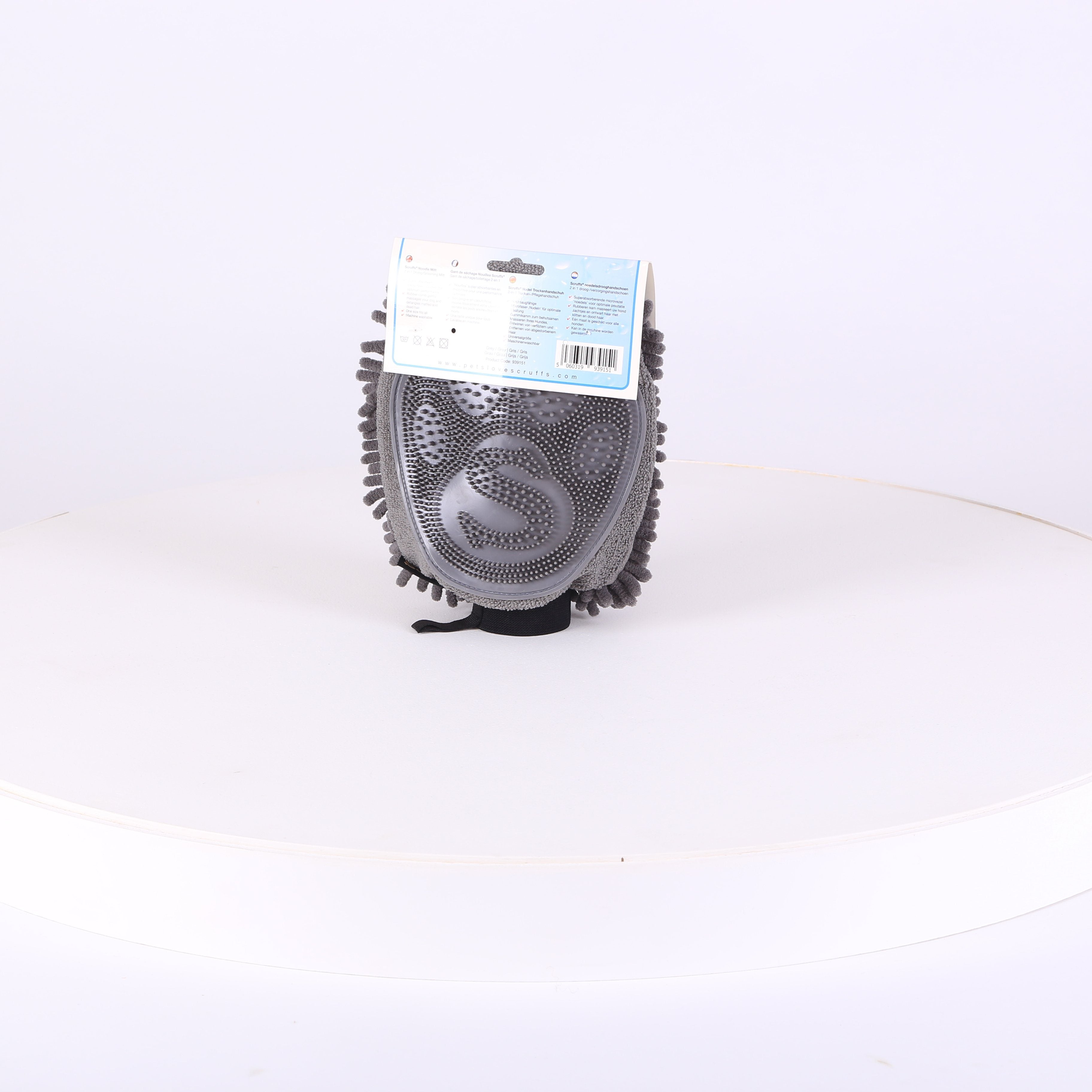 Noodle Dry Mitt - Grey Dog Grooming Scruffs®