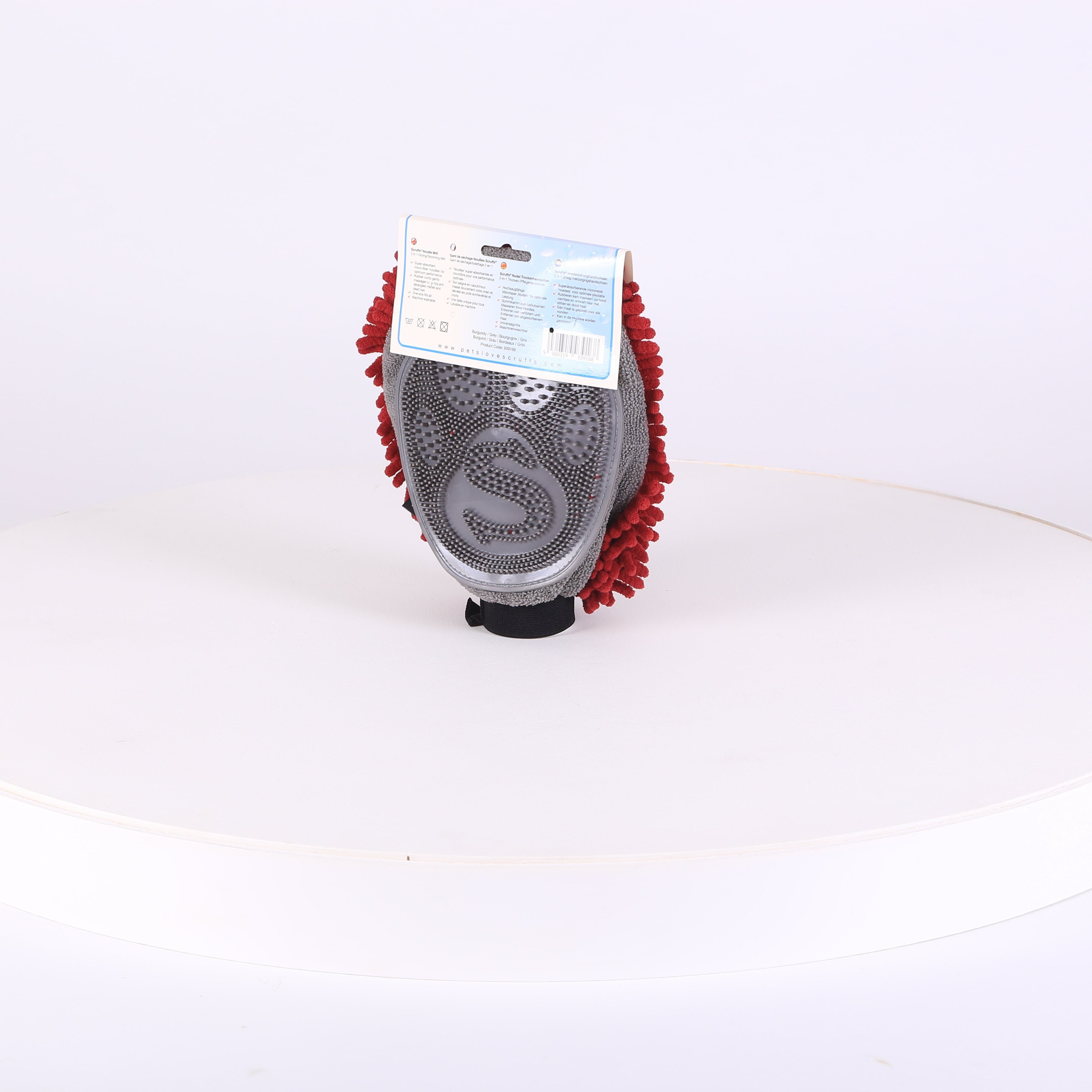 Noodle Dry Mitt - Burgundy Dog Grooming Scruffs®