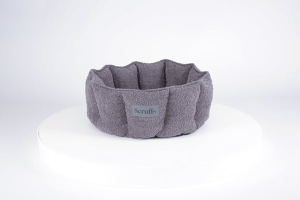Boucle Cat Bed - Slate Grey