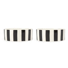 Amalfi Striped 2 Piece Dog Bowl Food & Water Bowl Set - Black Pet Bowls, Feeders & Waterers Scruffs® 
