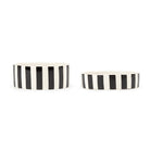 Amalfi Striped 2 Piece Cat Food Bowl & Saucer Set - Black Pet Bowls, Feeders & Waterers Scruffs® 