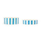 Amalfi Striped 2 Piece Cat Food Bowl & Saucer Set - Blue Pet Bowls, Feeders & Waterers Scruffs® 