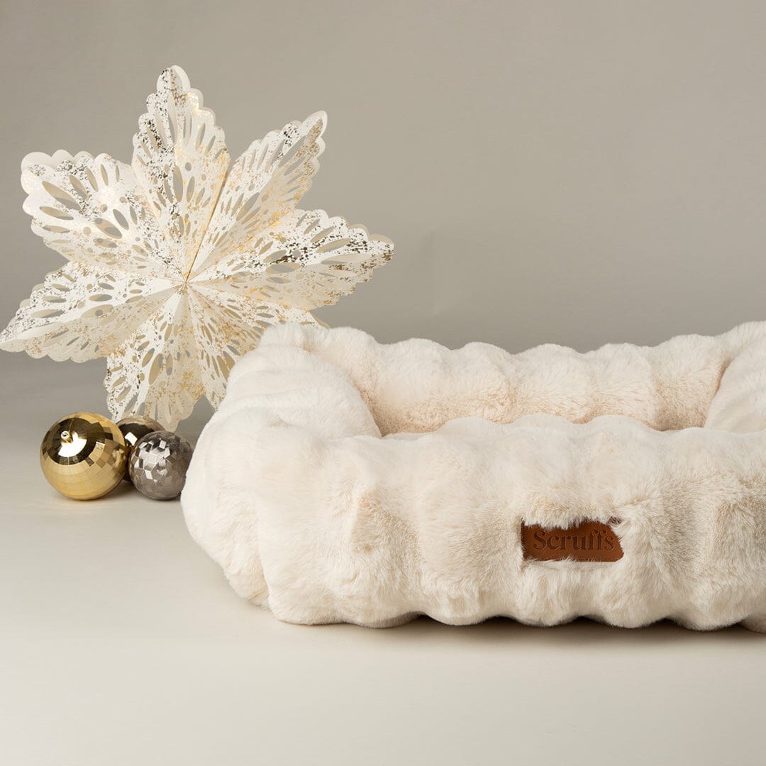 Festive Fur Box Bed - Cream Dog Beds Scruffs® 