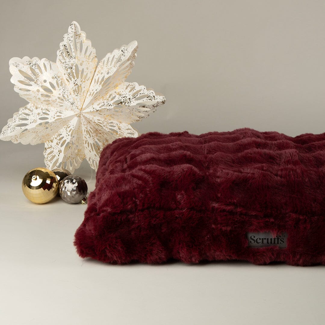 Festive Fur Mattress - Burgundy Dog Beds Scruffs® 