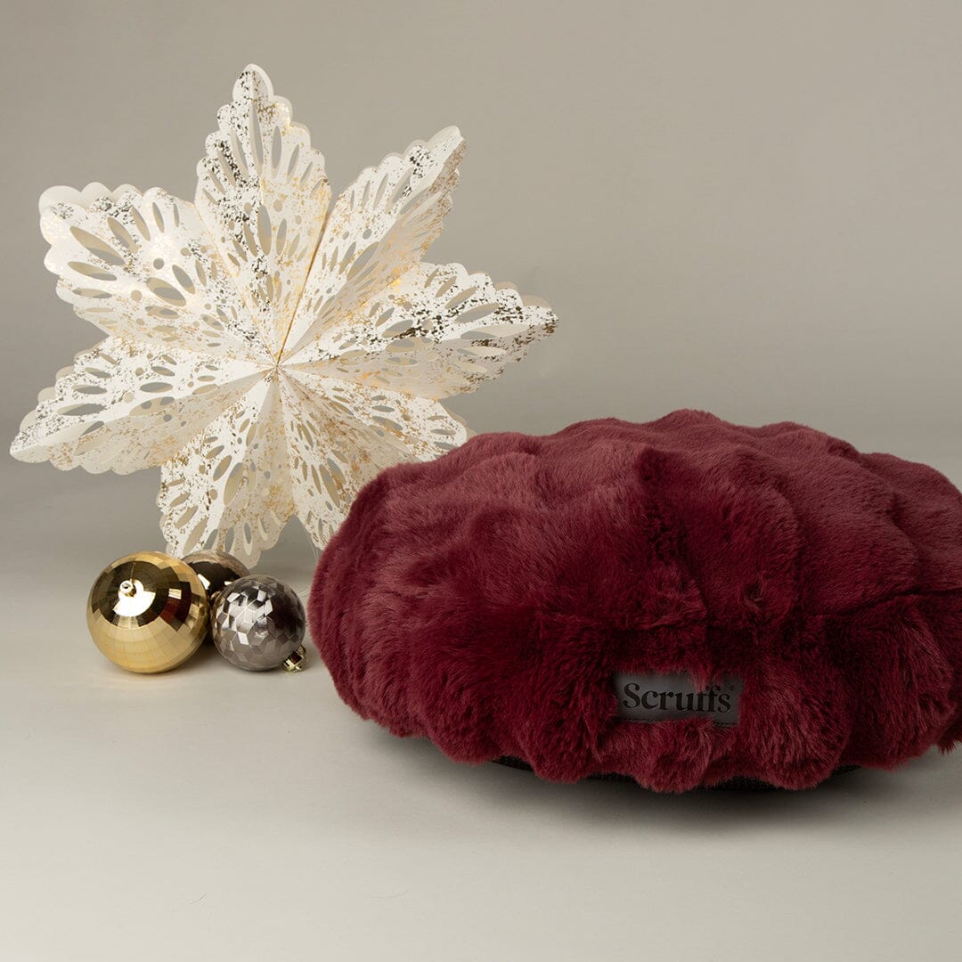 Festive Fur Cat Bed - Burgundy Cat Bed Scruffs® 