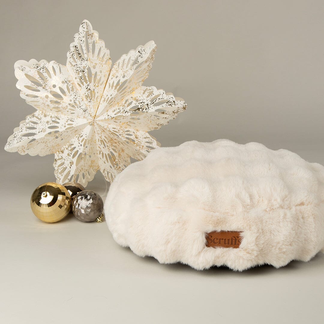 Festive Fur Cat Bed - Cream Cat Bed Scruffs® 