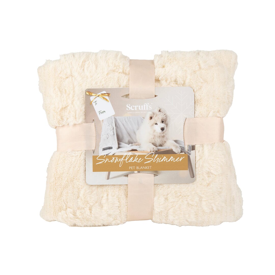 Snowflake Shimmer Pet Blanket - Cream Dog Blanket Scruffs® 