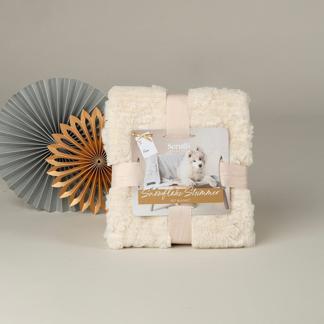 Snowflake Shimmer Pet Blanket - Cream Dog Blanket Scruffs® 