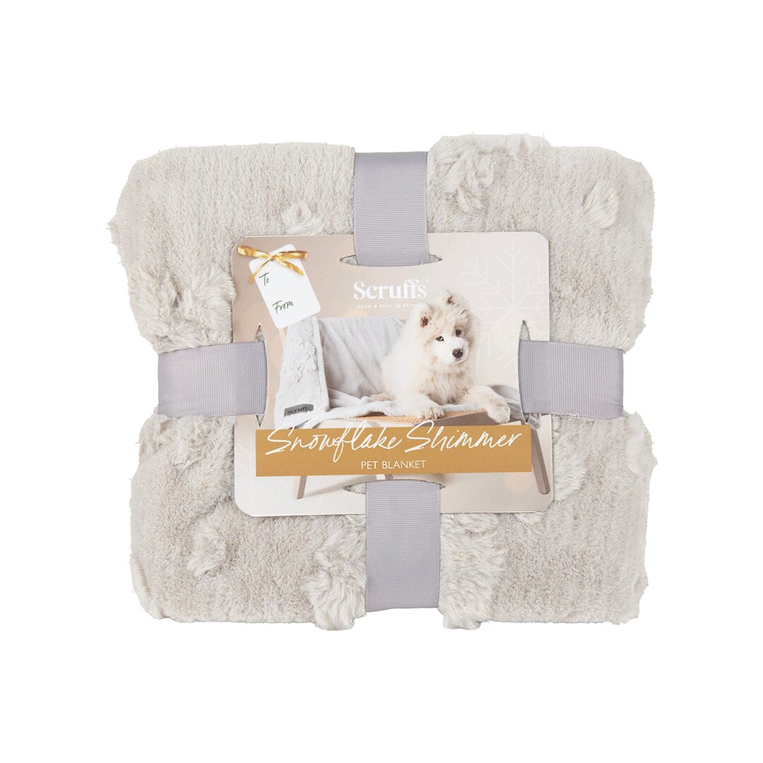 Snowflake Shimmer Pet Blanket - Taupe Dog Blanket Scruffs® 