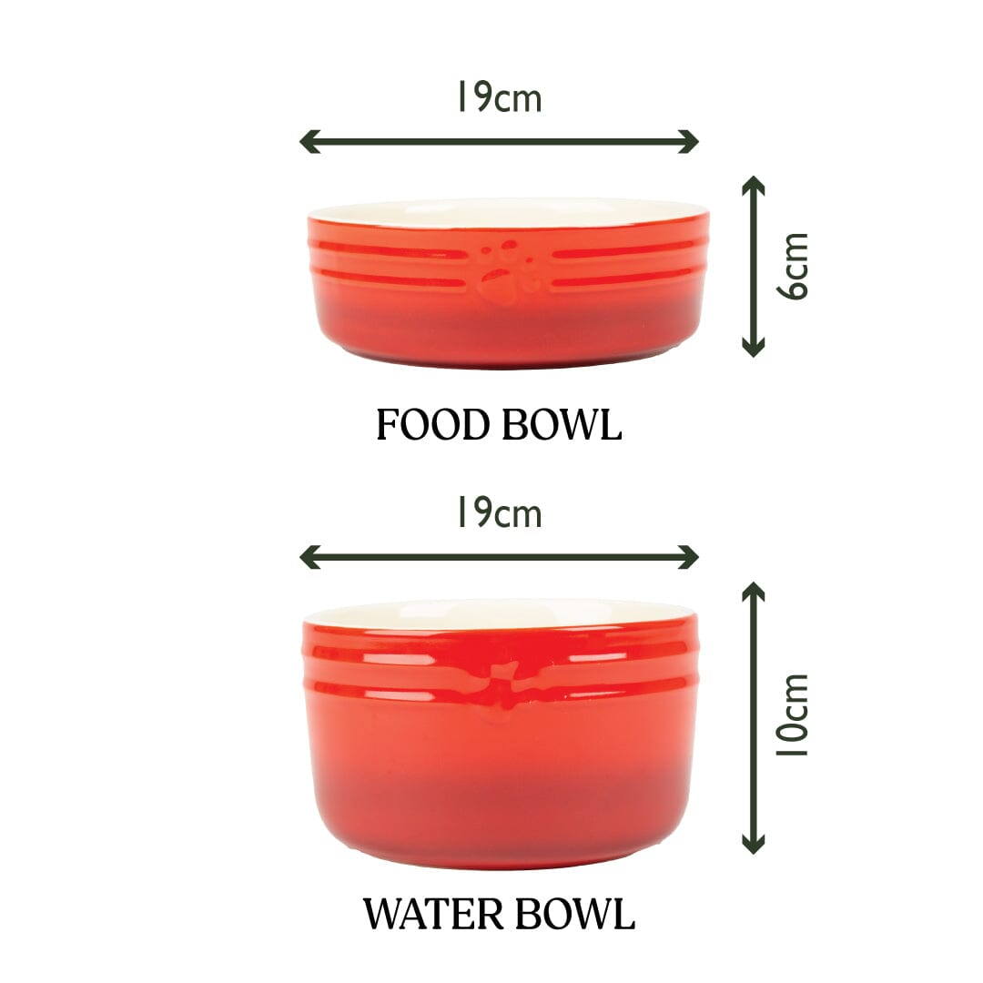 Winters Tail Food & Drink Bowl Gift Set - Red Pet Bowls, Feeders & Waterers Scruffs® 