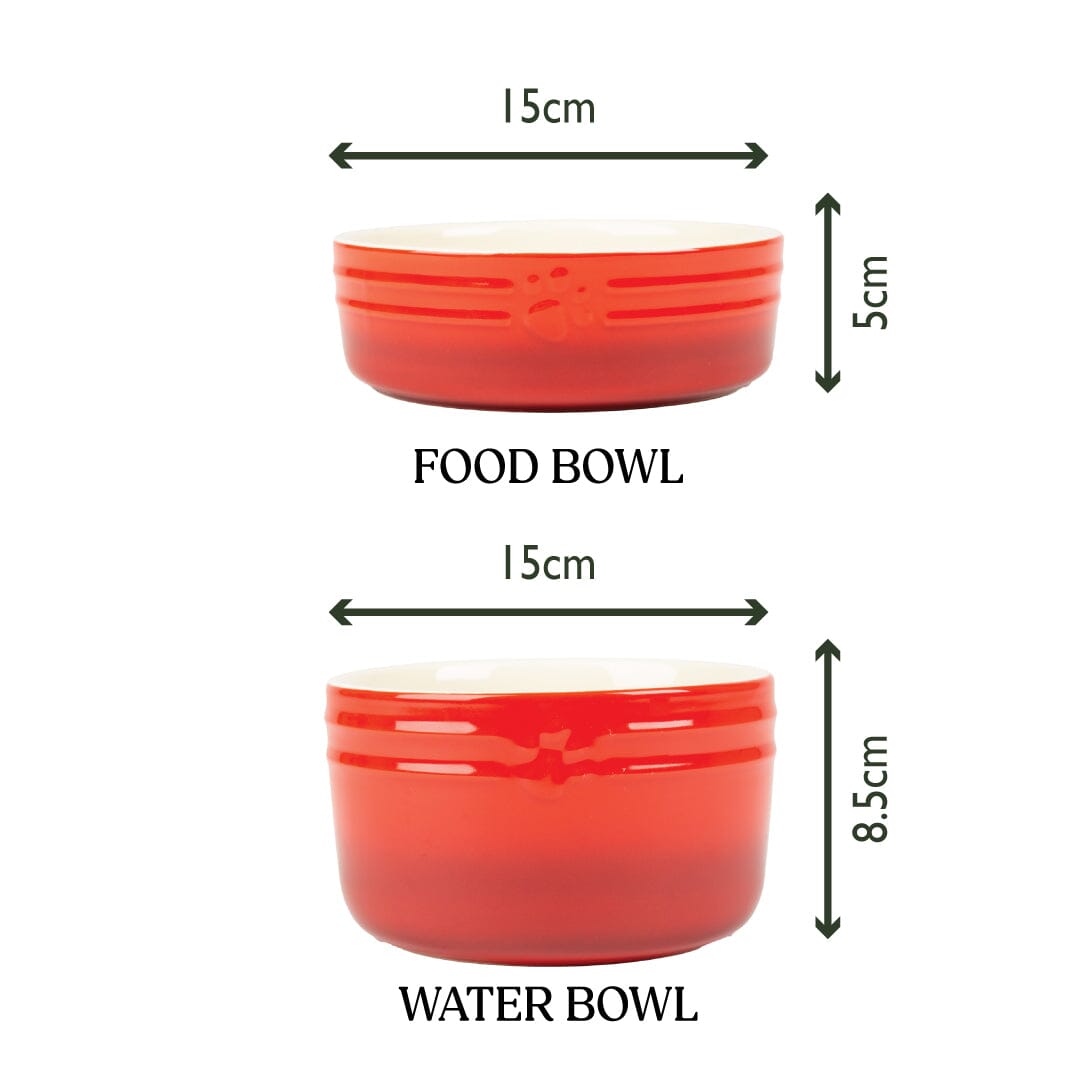 Winters Tail Food & Drink Bowl Gift Set - Red Pet Bowls, Feeders & Waterers Scruffs® 