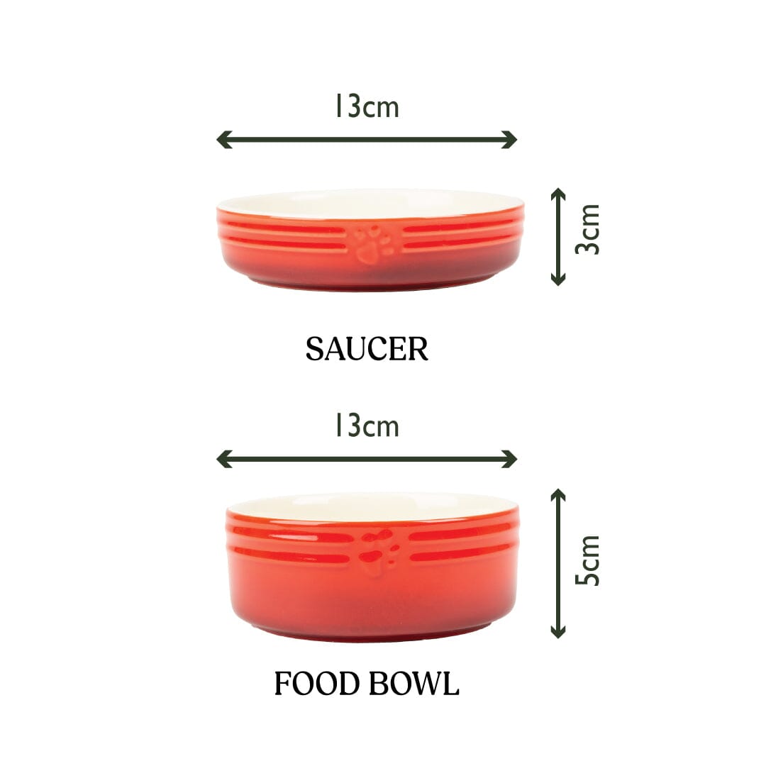 Winters Tail Food & Saucer Gift Set - Red Pet Bowls, Feeders & Waterers Scruffs® 