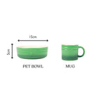 Winters Tail Food Bowl 15cm & Mug Gift Set - Green Pet Bowls, Feeders & Waterers Scruffs® 