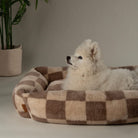 Checkerboard Box Bed - Taupe/Cream Dog Beds Scruffs® 