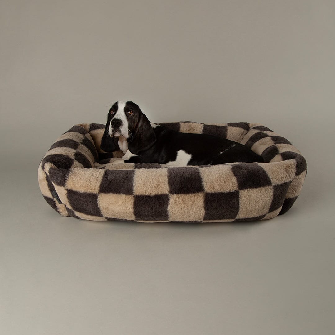 Checkerboard Box Bed - Grey/Cream Dog Beds Scruffs® 