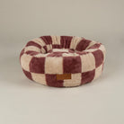 Checkerboard Round Cat Bed - Berry/Cream Cat Bed Scruffs® 