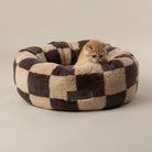 Checkerboard Round Cat Bed - Grey/Cream Cat Bed Scruffs® 