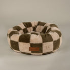 Checkerboard Round Cat Bed - Olive/Cream Cat Bed Scruffs® 