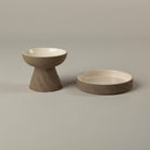Zen 2 Piece Raised Cat Feeder & Saucer Set - Brown Pet Bowls, Feeders & Waterers Scruffs® 