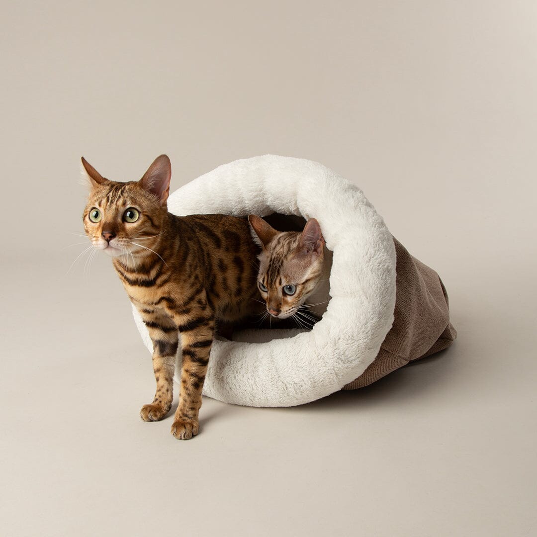 Seattle Crinkle Cat Sleeping Bag - Sienna Brown Cat Bed Scruffs® 
