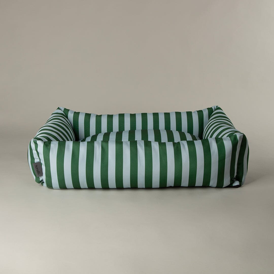Amalfi Striped Box Bed - Green Dog Beds Scruffs® 