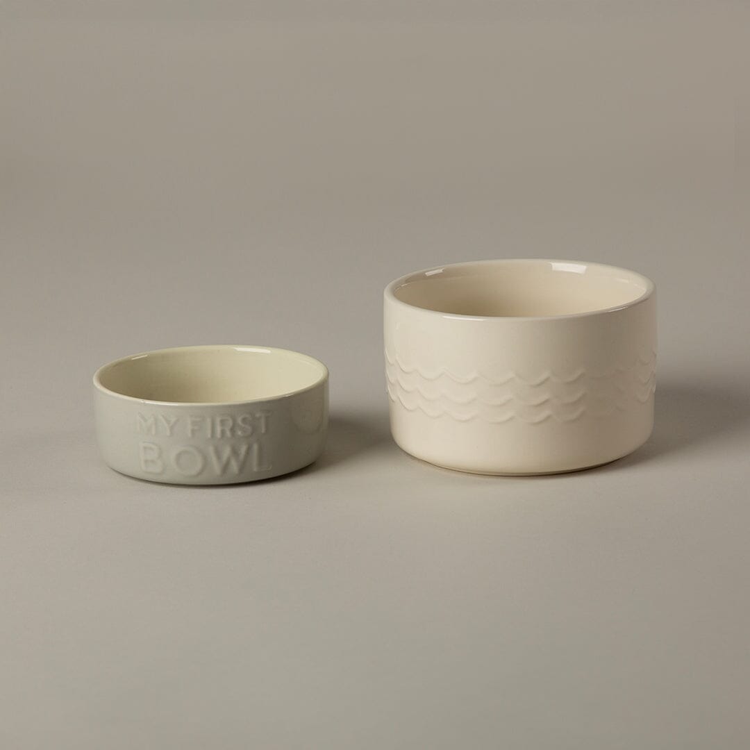 My First & Icon Bowl 2 Piece Set Light Grey Cream