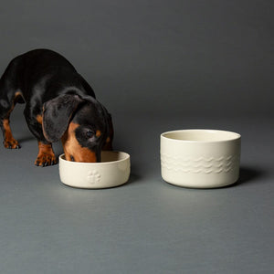 Icon 2 Piece Set 13cm Pet Food & Water Bowl Set - Cream Pet Bowls, Feeders & Waterers Scruffs® 