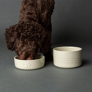 Icon 2 Piece Pet Food & Water Bowl Set - 15cm - Cream Pet Bowls, Feeders & Waterers Scruffs® 