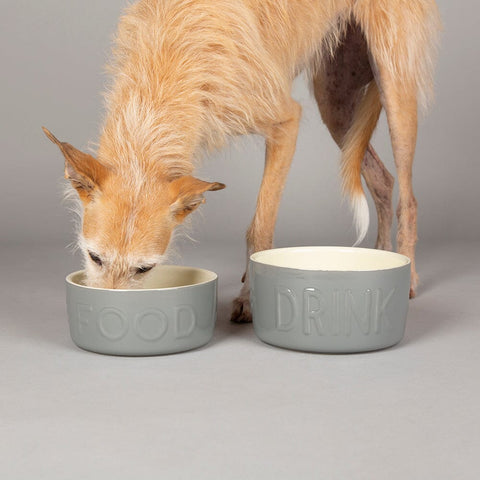 Classic 2 Piece Dog Food & Water Bowl Set - 19cm | 20cm - Grey Pet Bowls, Feeders & Waterers Scruffs® 