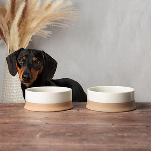 Scandi Dog Bowl Set in Cream small dog bowl Scruffs