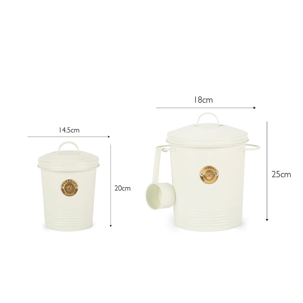Dog Food Storage Pet Food Canister Set Cream 4L petslovescruffs