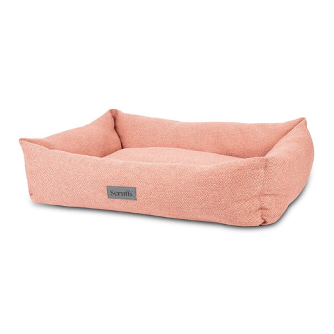 Seattle Box Bed - Coral Pink Dog Bed Scruffs® X-Large (90cm x 70cm/36" x 27.5") 