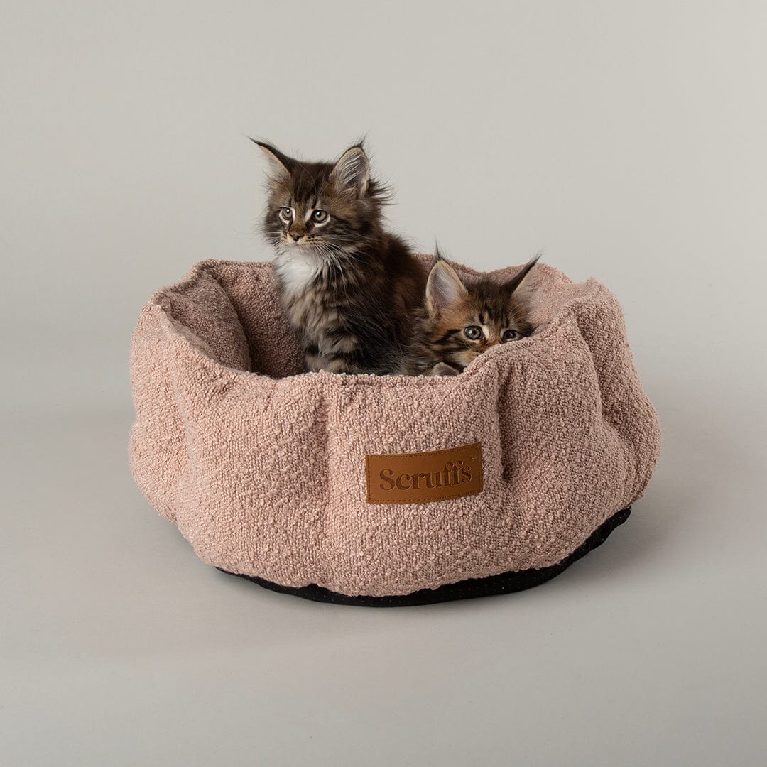 Boucle Cat Bed Blush Pink