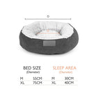 Alina Round Pet Bed - Blue Dog Bed Scruffs® 