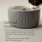 Classic Cat Water Fountain 20cm - Grey Pet Bowls, Feeders & Waterers Scruffs® 