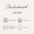 Checkerboard Round Cat Bed - Grey/Cream Cat Bed Scruffs® 