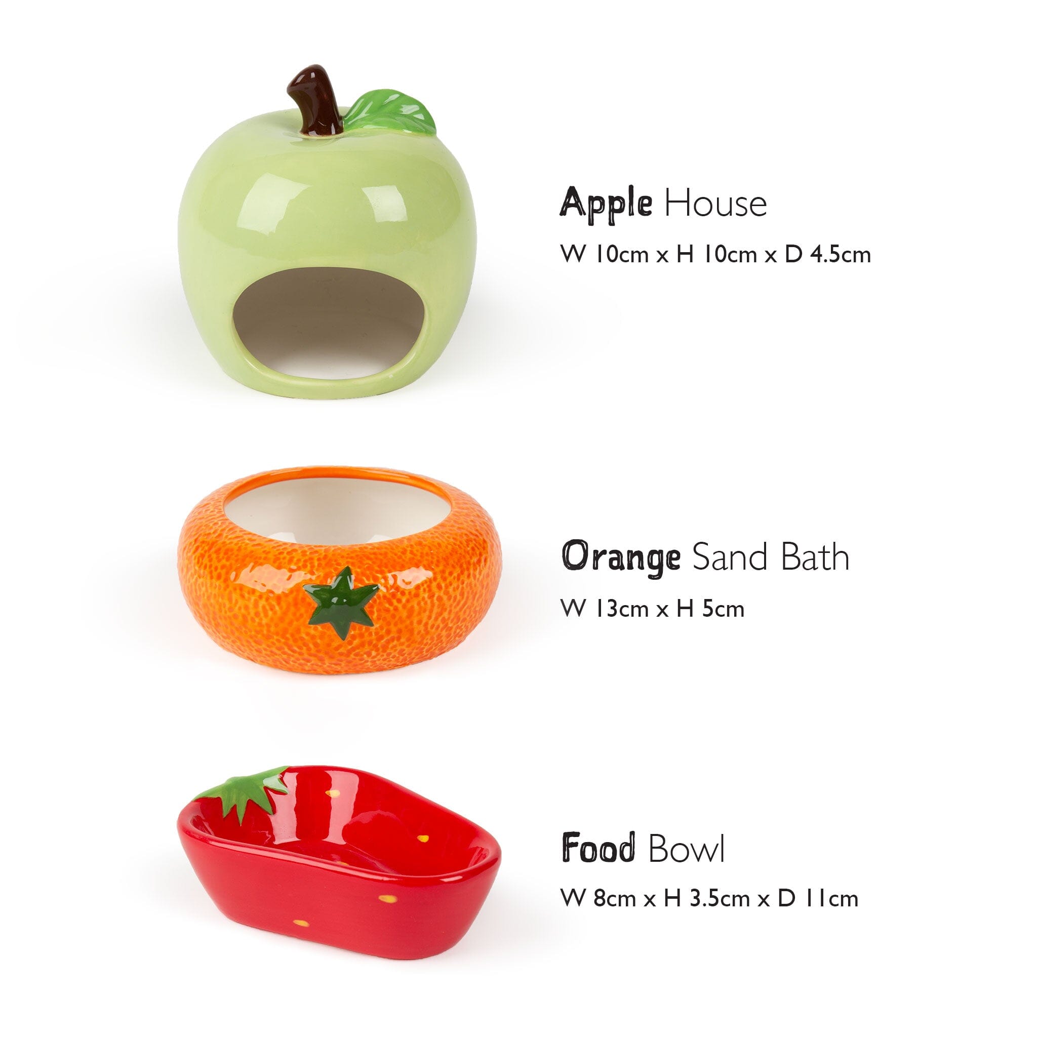 Small Animal Ceramic Set - Fruit Pet Bowls, Feeders & Waterers Scruffs® 