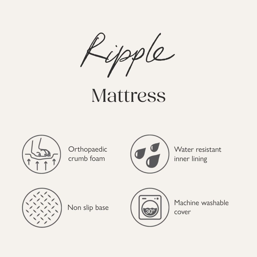 Ripple Orthopaedic Mattress - Grey Dog Bed Scruffs® 