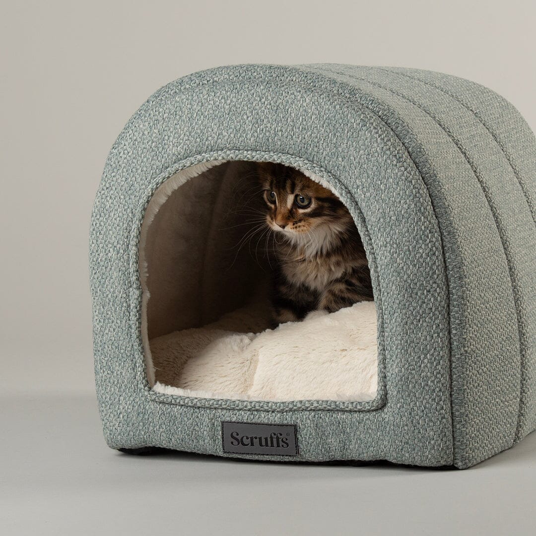 Seattle Cave Cat Bed - Topaz Green Cat Bed Scruffs® 