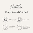 Seattle Sanctuary Deep Round Cat Bed - Coral Pink Cat Bed Scruffs® 