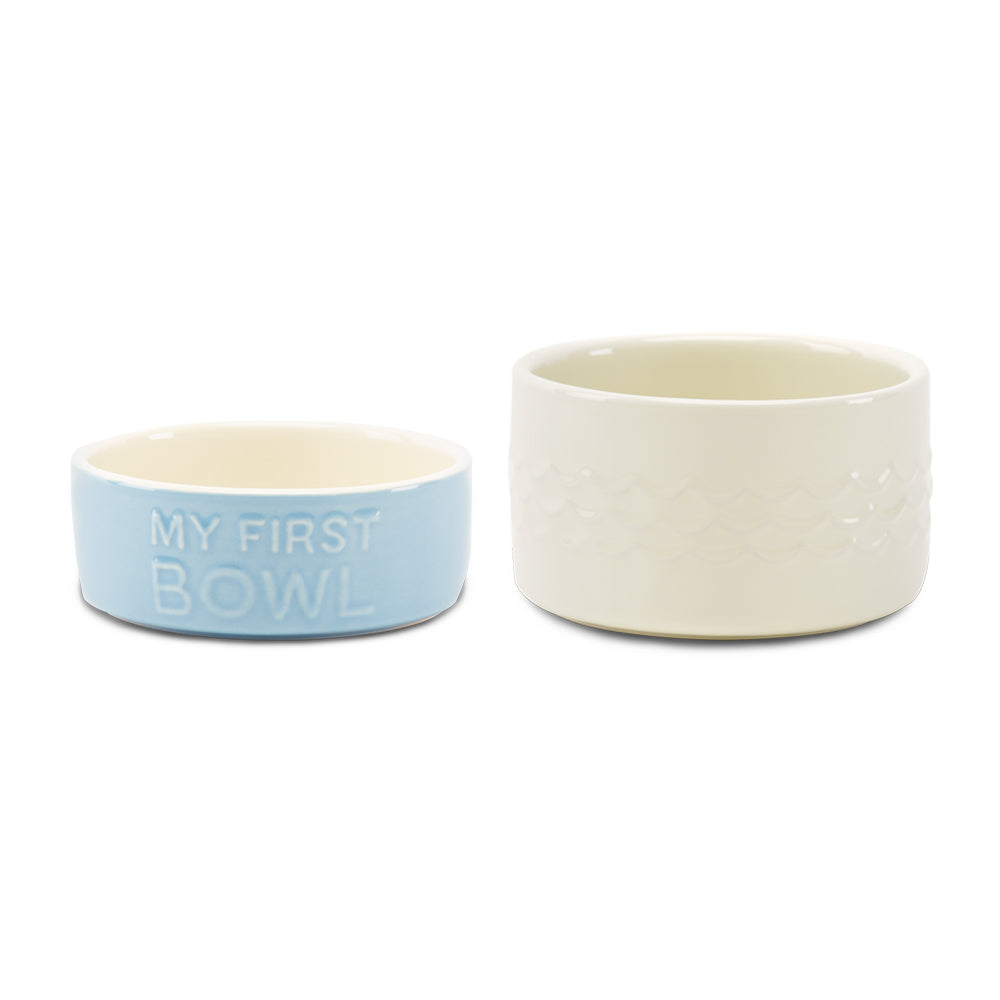 My First Bowl 2 Piece Set - Blue / Cream Scruffs 