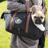 Wilton Pet/Dog Carrier on a lady's shoulder - Black Dog Carrier by Scruffs® 