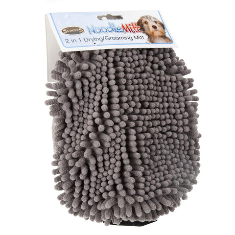 Noodle Dry Mitt - Grey Dog Grooming Scruffs® 